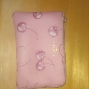 Coach Pink Wallet with Cherry Design